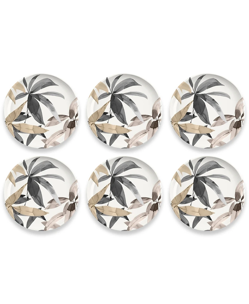 Abode Homewares Bali Leaves Salad Plates Merge, Set of 6
