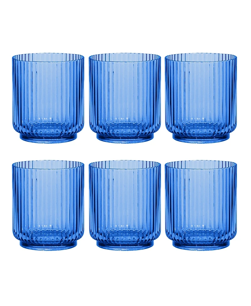 Abode Homewares Mesa Double Old Fashioned Cobalt Glasses, Set of 6