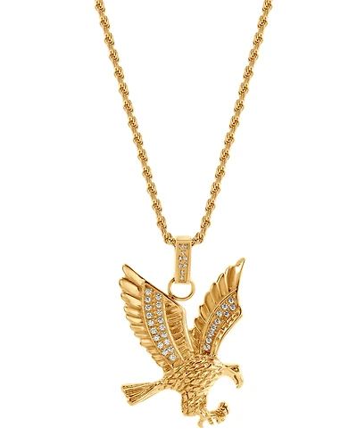 Blackjack Men's Cubic Zirconia Eagle 24" Pendant Necklace