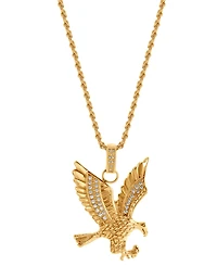Blackjack Men's Cubic Zirconia Eagle 24" Pendant Necklace