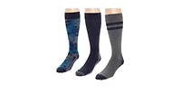 Muk Luks Men's 3 Pack Nylon Compression Knee-High Socks