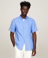 Tommy Hilfiger Men's Regular-Fit Linen Short-Sleeve Shirt