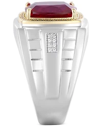 Men's Lab-Created Ruby (7-1/5 ct. t.w.) & Diamond (1/6 Sterling Silver 10k Gold (Also Sapphire)