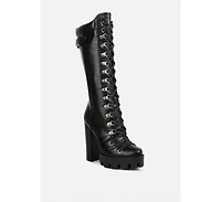 London Rag Magnolia Cushion Collared Lace Up Boots Women