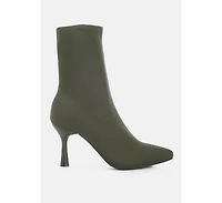 Zudio Solid Mid Heel Sock Boots