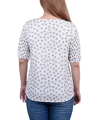 Ny Collection Petite Pleated-Sleeve Top