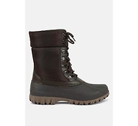 Delphine knitted collar lace up boots