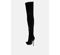 jaynetts stretch suede micro over the knee boots