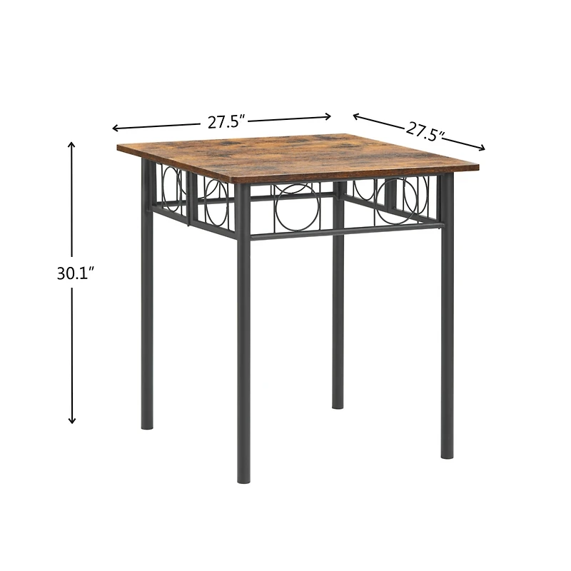 Simplie Fun Kitchen Dining Room Table, Iron Wood Square Table For Kitchen Dining Room Furniture