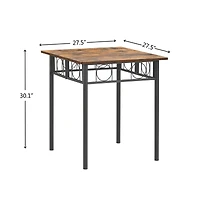Simplie Fun Kitchen Dining Room Table, Iron Wood Square Table For Kitchen Dining Room Furniture