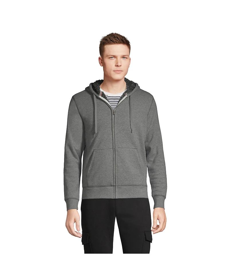 Lands' End Men's Serious Sweats Full Zip High Pile Fleece Hoodie