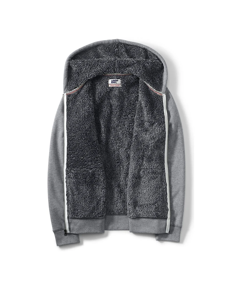 Lands' End Men's Serious Sweats Full Zip High Pile Fleece Hoodie