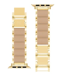Anne Klein Women's Gold-Tone Alloy Metal and Taupe Silicone Bracelet designed for Apple Watch 42mm (Series 1-3 only) & 44/45/46/49mm (Ultra & Ultra 2)