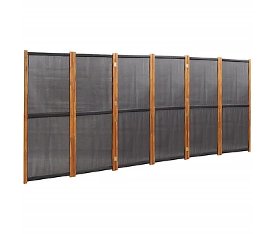 6-Panel Room Divider Black 165.4"x70.9"