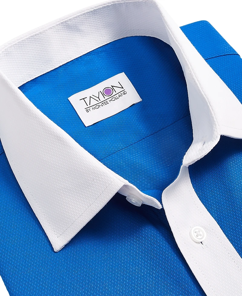 Tayion Collection Men's Slim-Fit Trim Solid Dress Shirt