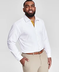 Tayion Collection Men's Slim-Fit Gold Trim Solid Dress Shirt