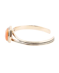 Barse River Rocks Genuine Orange Quartz Abstract Cuff Bracelet