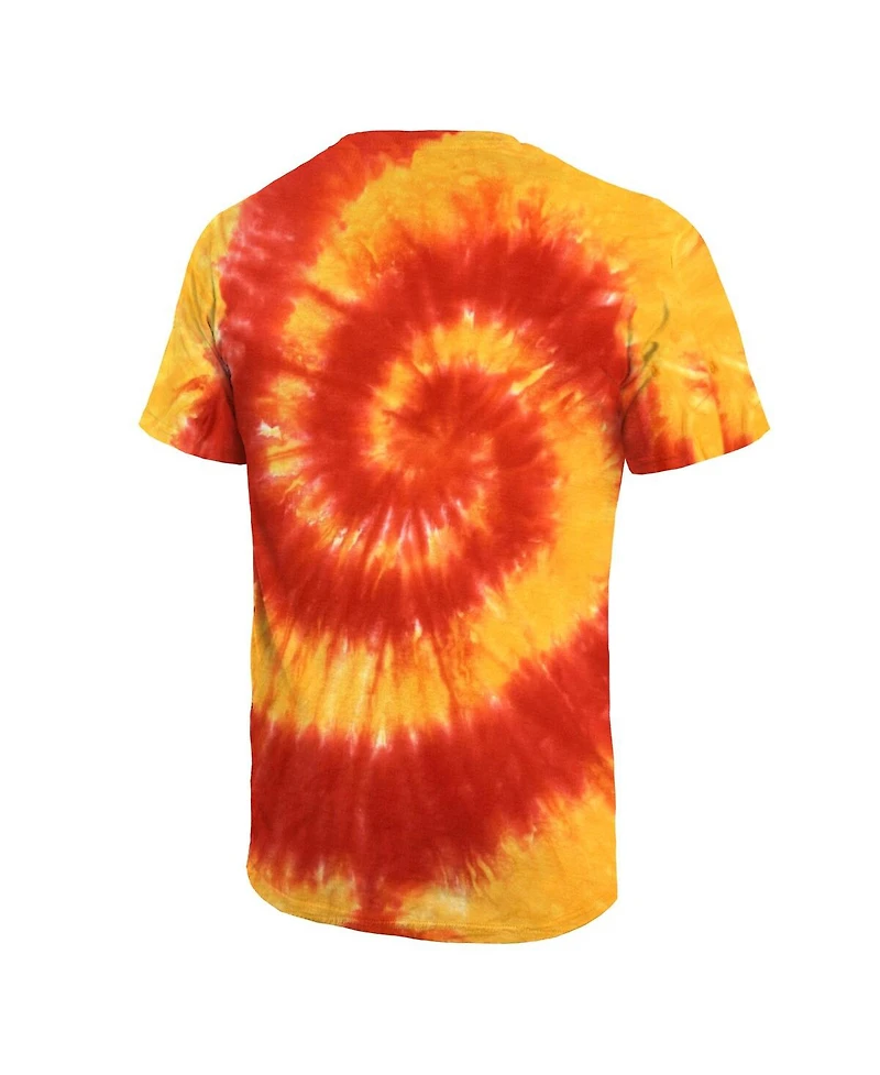Men's Majestic Red Kansas City Chiefs Super Bowl Lviii Champions Soft Hand Tie-Dye T-shirt