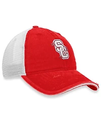 Women's Top of the World Cardinal, White Distressed Usc Trojans Radiant Trucker Snapback Hat