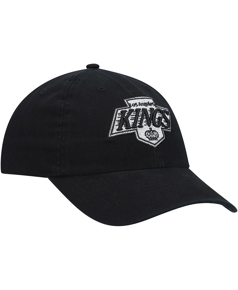 Men's '47 Brand Black Los Angeles Kings Team Clean Up Adjustable Hat