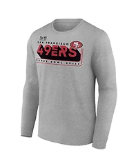 Men's Fanatics Heather Gray San Francisco 49ers Super Bowl Lviii Two-Side Roster Big and Tall Long Sleeve T-shirt