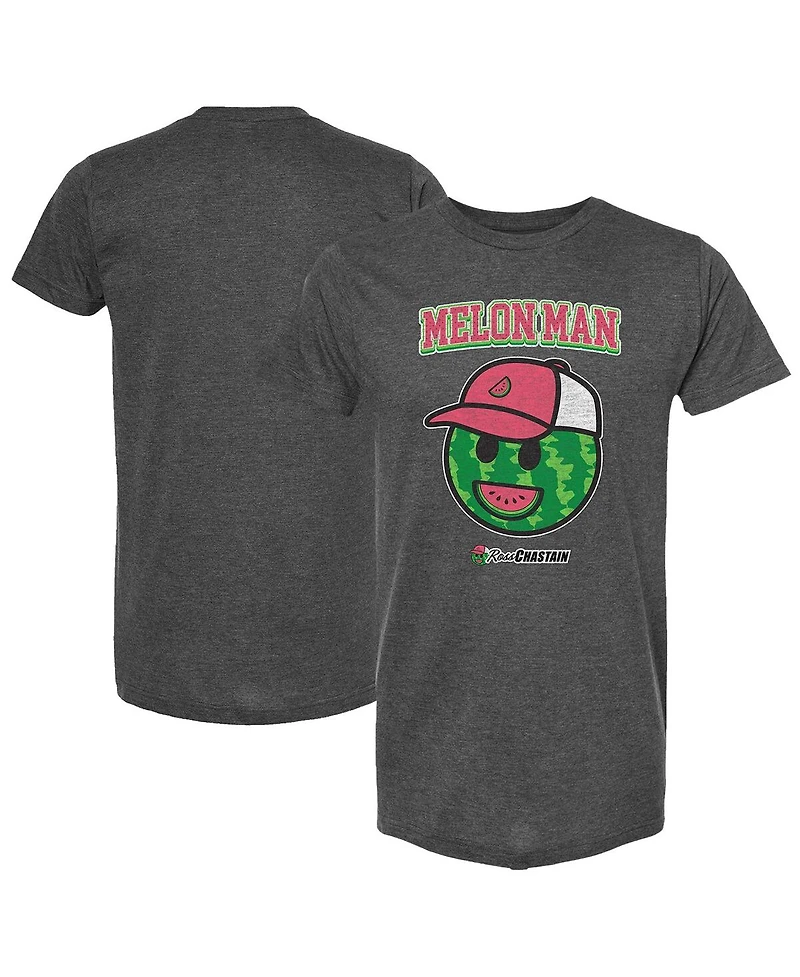 Men's Checkered Flag Sports Heather Charcoal Ross Chastain Melon Man Logo T-shirt