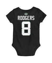 Baby Boys and Girls Aaron Rodgers Black New York Jets Mainliner Player Name Number Bodysuit