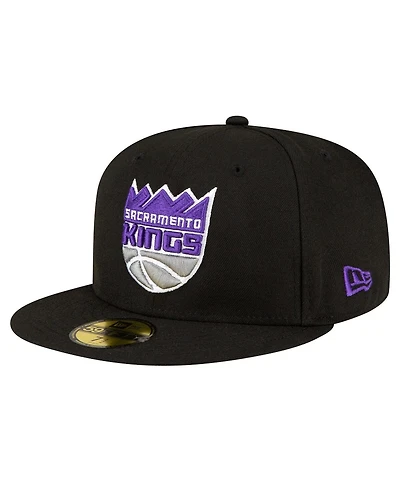 Men's New Era Black Sacramento Kings 59FIFTY Fitted Hat