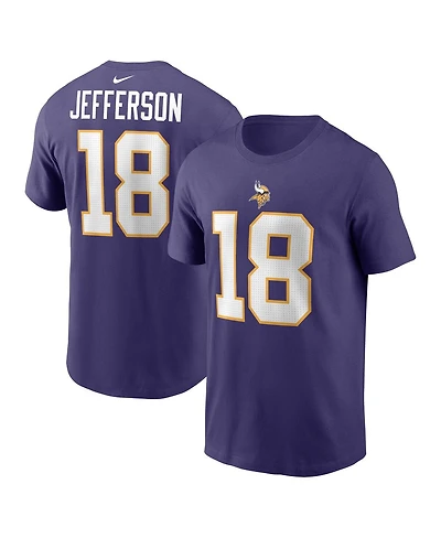 Men's Nike Justin Jefferson Purple Minnesota Vikings Classic Player Name and Number T-shirt