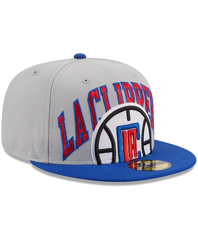 Men's New Era Gray, Royal La Clippers Tip-Off Two-Tone 59FIFTY Fitted Hat