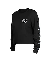 Women's New Era Black Las Vegas Raiders Thermal Crop Long Sleeve T-shirt