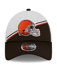 Men's New Era White, Brown Cleveland Browns 2023 Sideline 9FORTY Adjustable Hat
