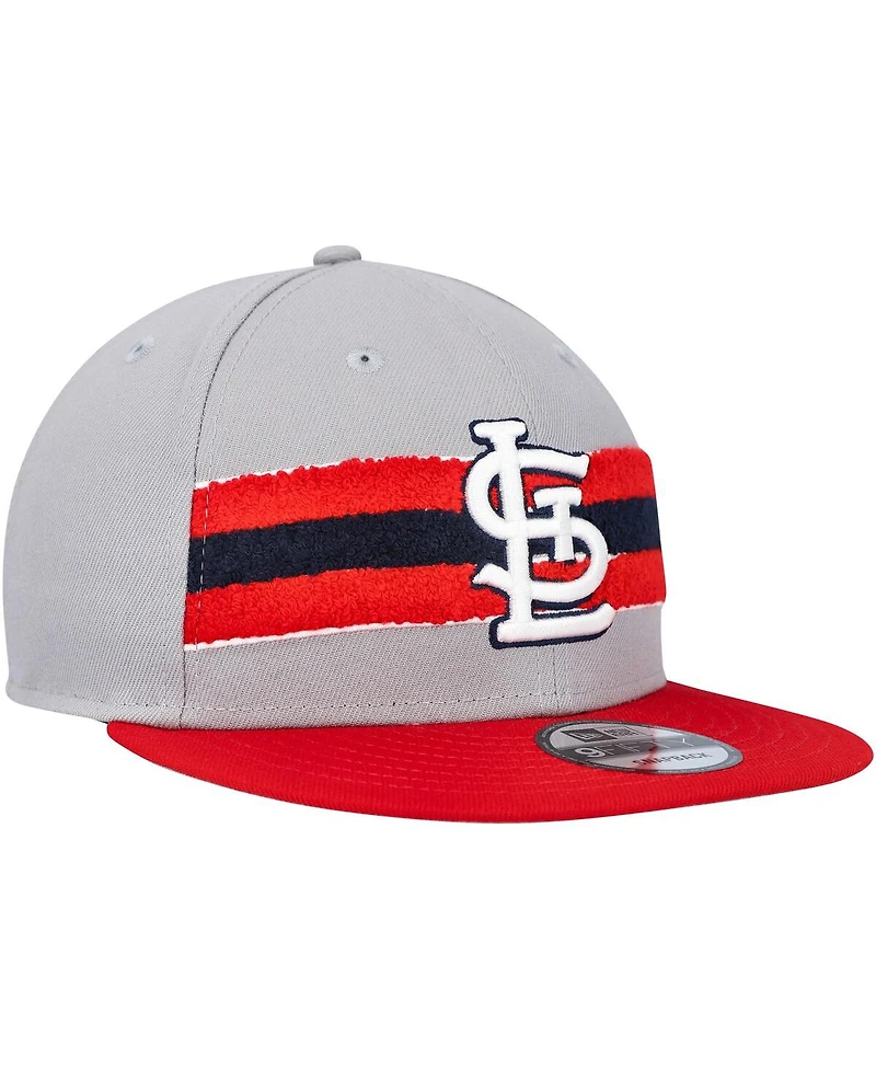 Men's New Era Gray, Red St. Louis Cardinals Band 9FIFTY Snapback Hat