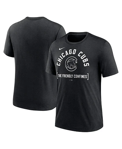 Men's Nike Heather Black Chicago Cubs Swing Big Tri-Blend T-shirt