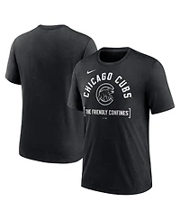Men's Nike Heather Black Chicago Cubs Swing Big Tri-Blend T-shirt