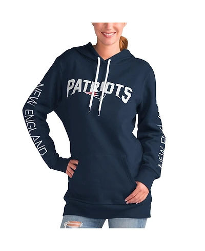 Women's G-iii 4Her by Carl Banks Navy New England Patriots Extra Inning Pullover Hoodie