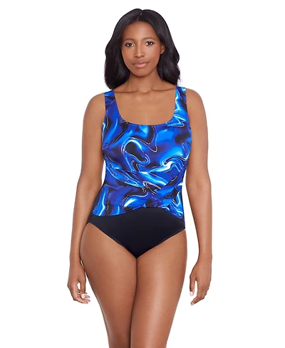 Longitude by Mimi Flamingo Women's Twist Pull Sash Tank One-Piece Swimsuit