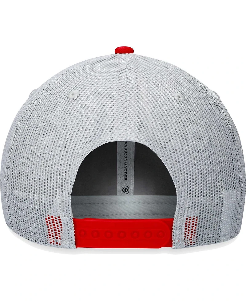 Men's Top of the World Gray, Red Illinois State Redbirds Aurora Trucker Adjustable Hat