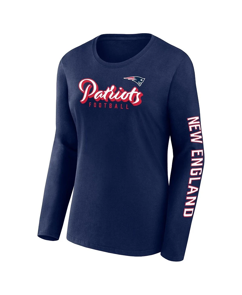 Women's Fanatics Navy, White New England Patriots Two-Pack Combo Cheerleader T-shirt Set