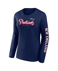 Women's Fanatics Navy, White New England Patriots Two-Pack Combo Cheerleader T-shirt Set