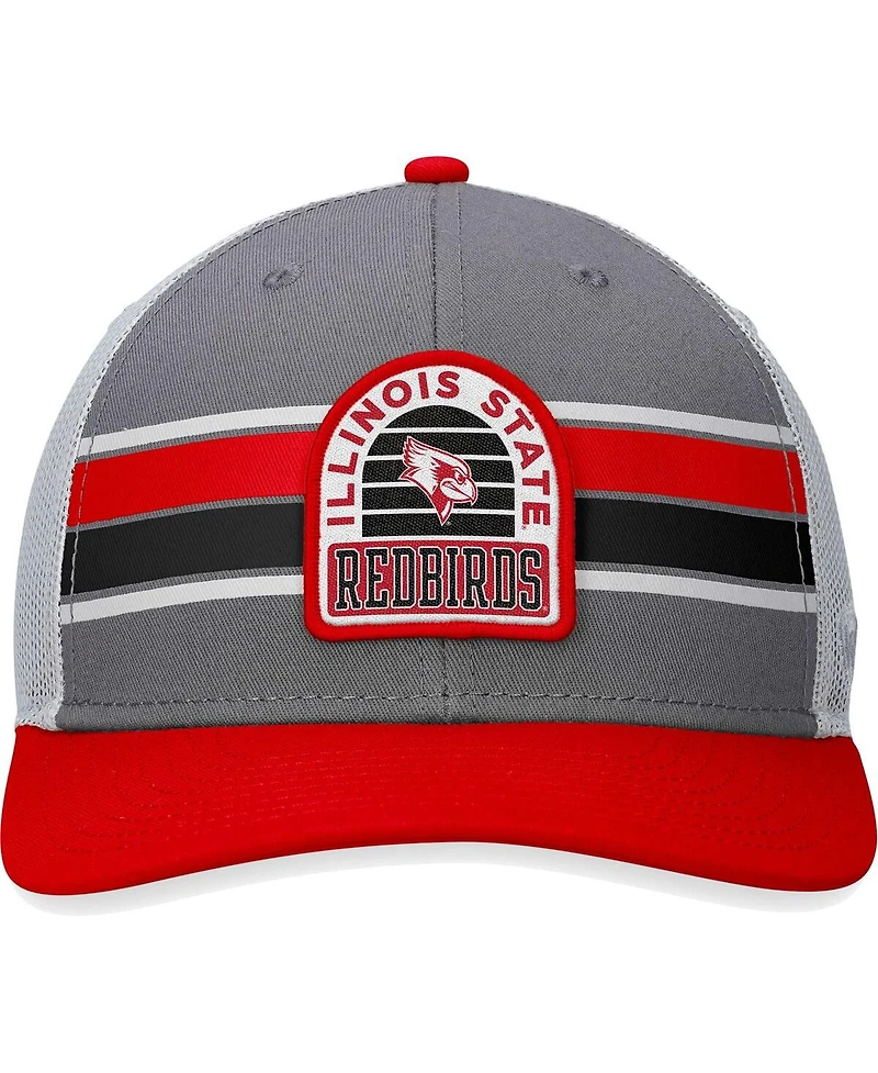 Men's Top of the World Gray, Red Illinois State Redbirds Aurora Trucker Adjustable Hat