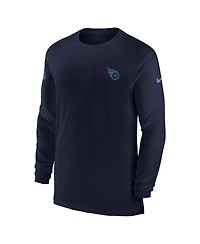 Men's Nike Navy Tennessee Titans Sideline Coach Performance Long Sleeve T-shirt