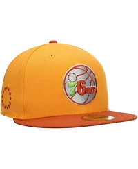 Men's New Era Gold, Rust Philadelphia 76ers 59FIFTY Fitted Hat