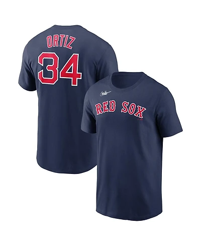 Men's Nike David Ortiz Navy Boston Red Sox Name and Number Logo T-shirt