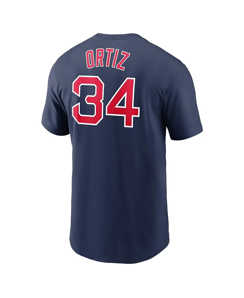 Men's Nike David Ortiz Navy Boston Red Sox Name and Number Logo T-shirt