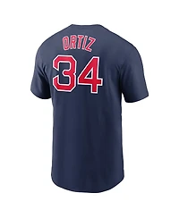 Men's Nike David Ortiz Navy Boston Red Sox Name and Number Logo T-shirt