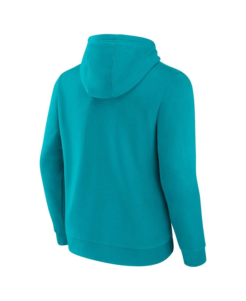 Men's Fanatics Aqua Miami Dolphins Primary Logo Fleece Pullover Hoodie