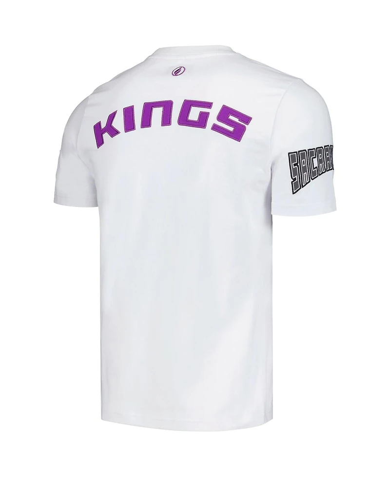 Men's and Women's Fisll White Sacramento Kings Heritage Crest T-shirt