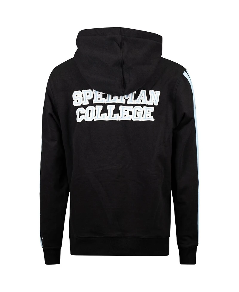 Men's Fisll Black Spelman College Jaguars Oversized Stripes Pullover Hoodie