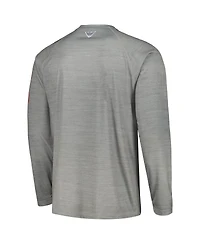 Men's Columbia Gray Ohio State Buckeyes Pfg Terminal Tackle Omni-Shade Raglan Long Sleeve T-shirt